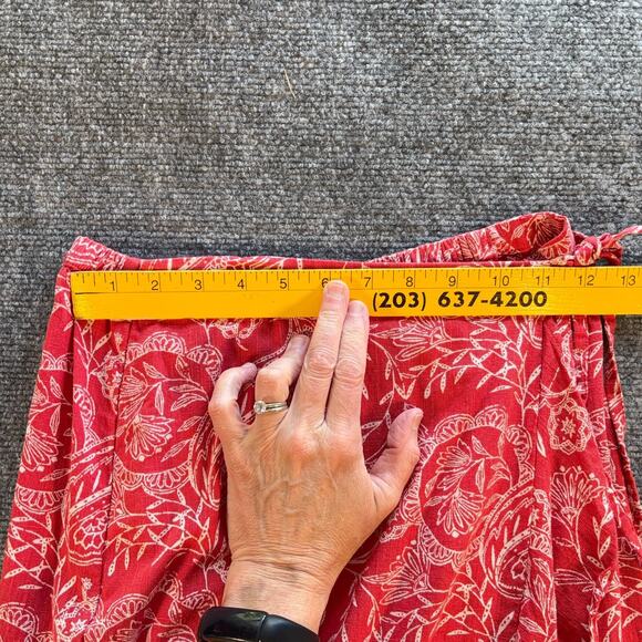 Universal Threads XS Skirt Red White Cotton Rayon Blend Midi Casual Wrap Ruffles - Picture 7 of 8